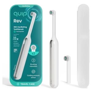QUiP Rev 360 Oscillating/ Rechargable Electric Toothbrush (White) Brand New *NIB
